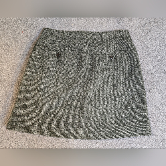 Madewell Herringbone Wool Button-front Mini Skirt Size 2 Green NWT - Picture 10 of 12